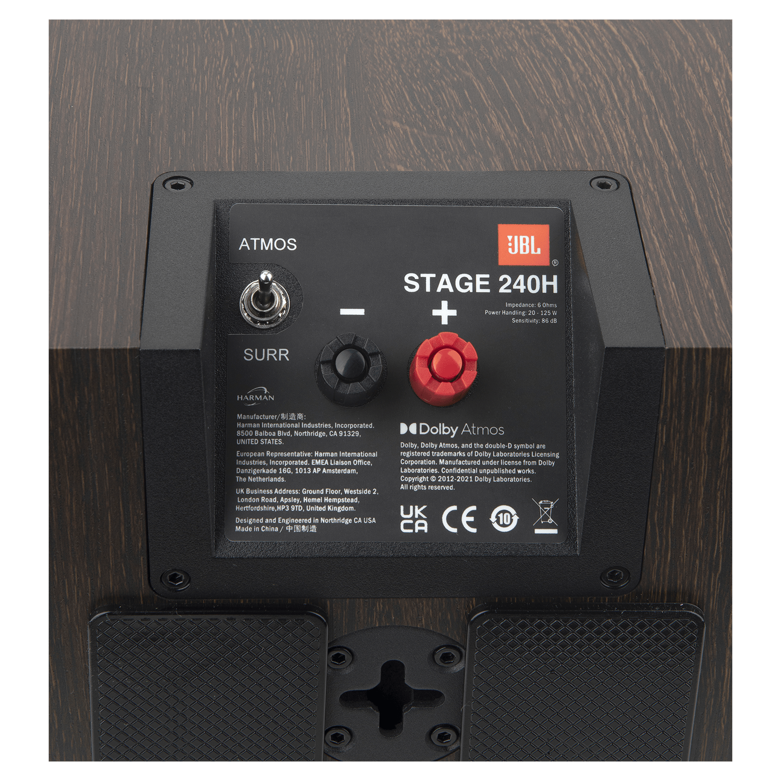 LS JBL Stage2 240H Back Detail BLK - JBL Stage 240H - 240H - AudioCenteret AS